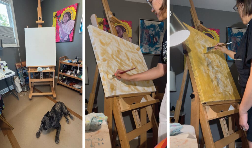 Filipino American Art. Process of creating the piece.