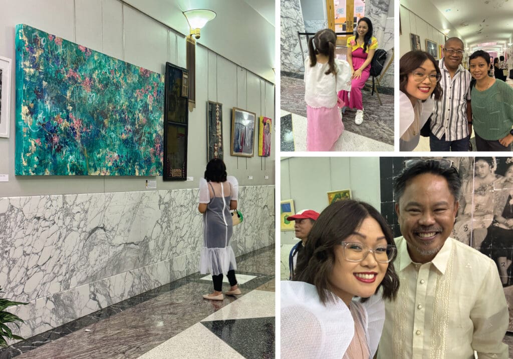Filipino American Art. Harold Washington Library in Chicago. Artist Aireen Arellano's family and fellow artists at Halo Halo Project Exhibit. Filipino American History Month.