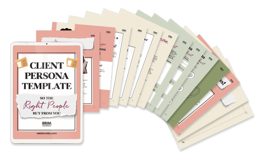 Client Persona Template So the Right People Buy From You pages - FREE Branding Resource